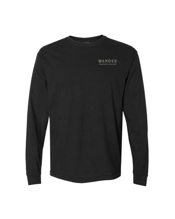 Unisex Misted Mountains LS - Black