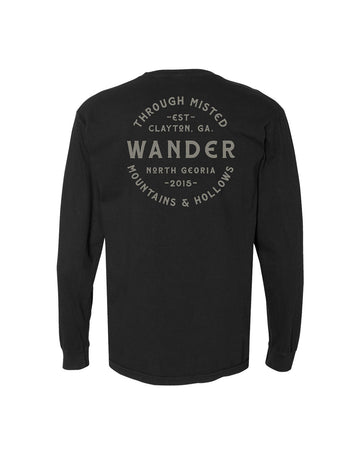 Unisex Misted Mountains LS - Black
