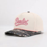Darlin’ Script Hat – Cream / Camo Bill