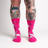 Women's Crew Sock - Strawberry Milk