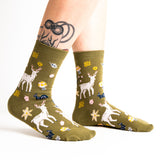 Women's Crew Sock - I See You Over Deer