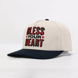 Bless Your Heart Hat – Cream / Navy / Red