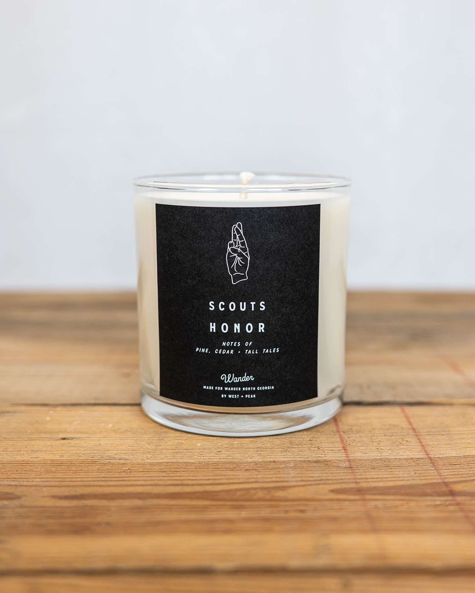 West & Peak Glass Candle - Scouts Honor